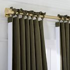 Open Box: European Flax Linen Blackout Curtain w/ Tie Top