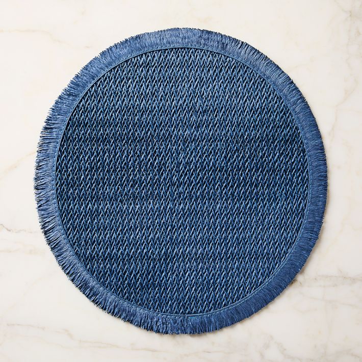 Paper Round Placemats, Marina Blue, Set of 4