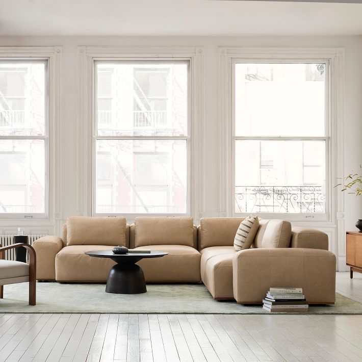 Quinten Leather 5-Piece L-Shaped Chair Sectional (126&quot;)