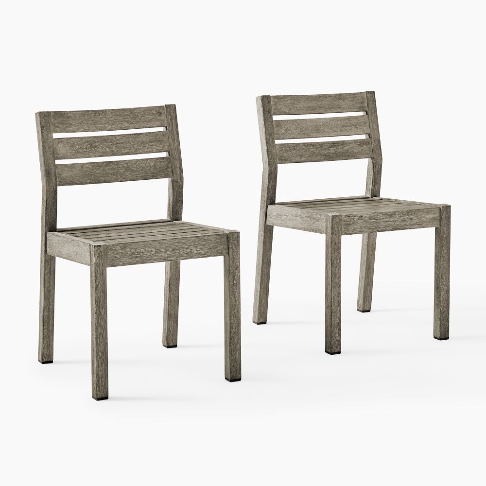 Portside Outdoor Dining Chair (Set of 2) - Weathered Gray, Set of 2