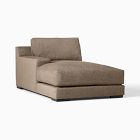 Chip & Dent: Dalton Left Arm Chaise, Performance Chenille Basketweave, Taupe, Black