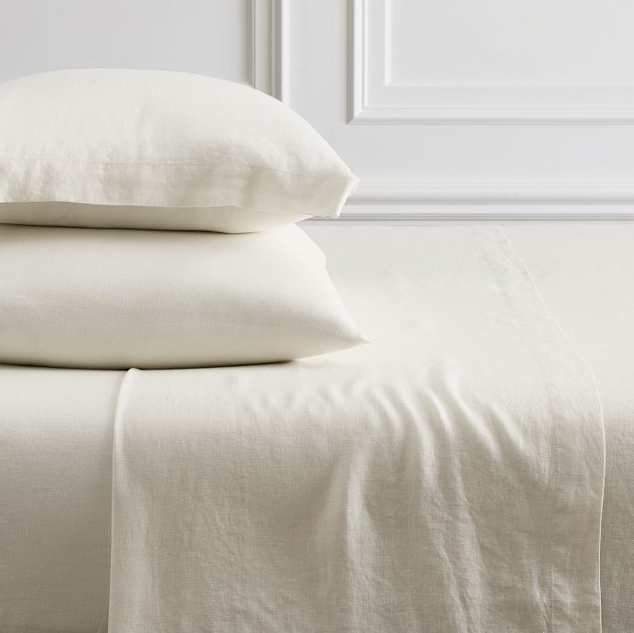 European Flax Linen Sheet Set - King, Alabaster