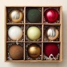 Festive Glass Ball Ornaments (Set of 9)