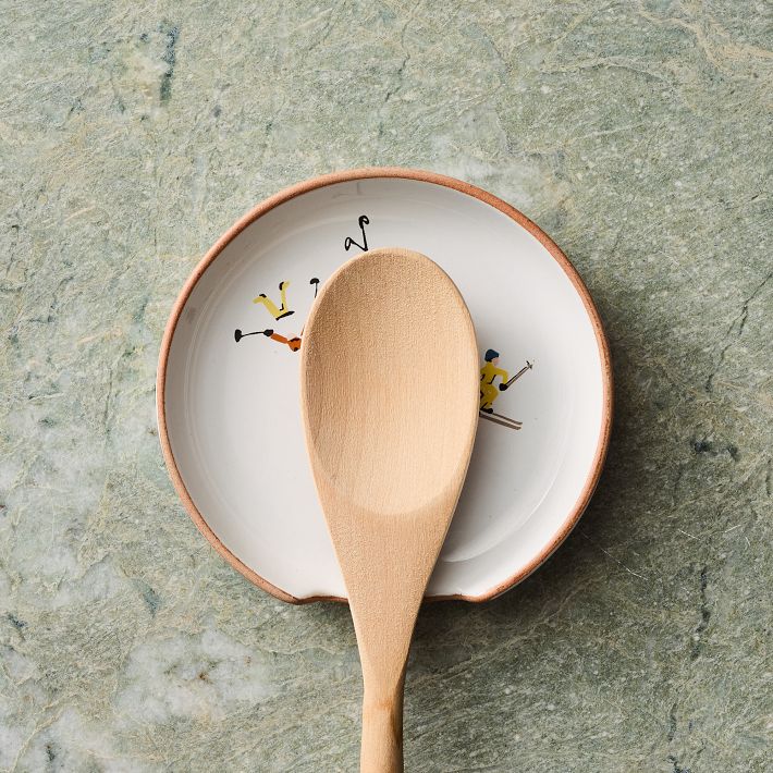 Holiday Skiers Spoon Rest