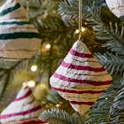 Cotton Mache Stripe Ornaments (Set of 4)