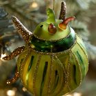 Glass Green Beetle Ornament