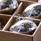 Glass Silver Shaped Ornaments (Set of 4)