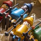 Wood Skier Ornaments