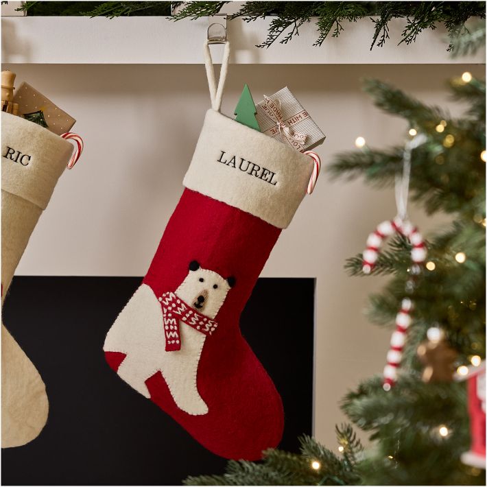 Polar Bear Felt Stocking
