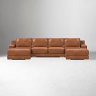 Dalton Leather 3-Piece U-Shaped Chaise Sectional (151")