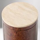 Beaux Travertine & Burl Wood Nightstand (14")