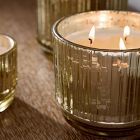 Mercury Glass Fluted Candles - Balsam &amp; Cedar