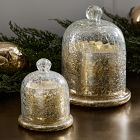 Gold Shimmer Metallic Cloche Candles - Winter White