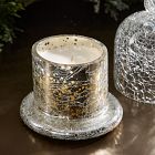 Silver Shimmer Metallic Cloche Candles - Balsam Cedar
