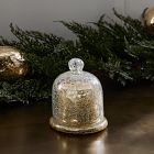 Gold Shimmer Metallic Cloche Candles - Winter White