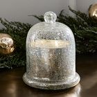 Silver Shimmer Metallic Cloche Candles - Balsam Cedar