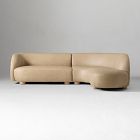 Laurent Leather 2-Piece Wedge Chaise Sectional (111.5")