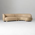 Laurent Leather 2-Piece Wedge Chaise Sectional (111.5")