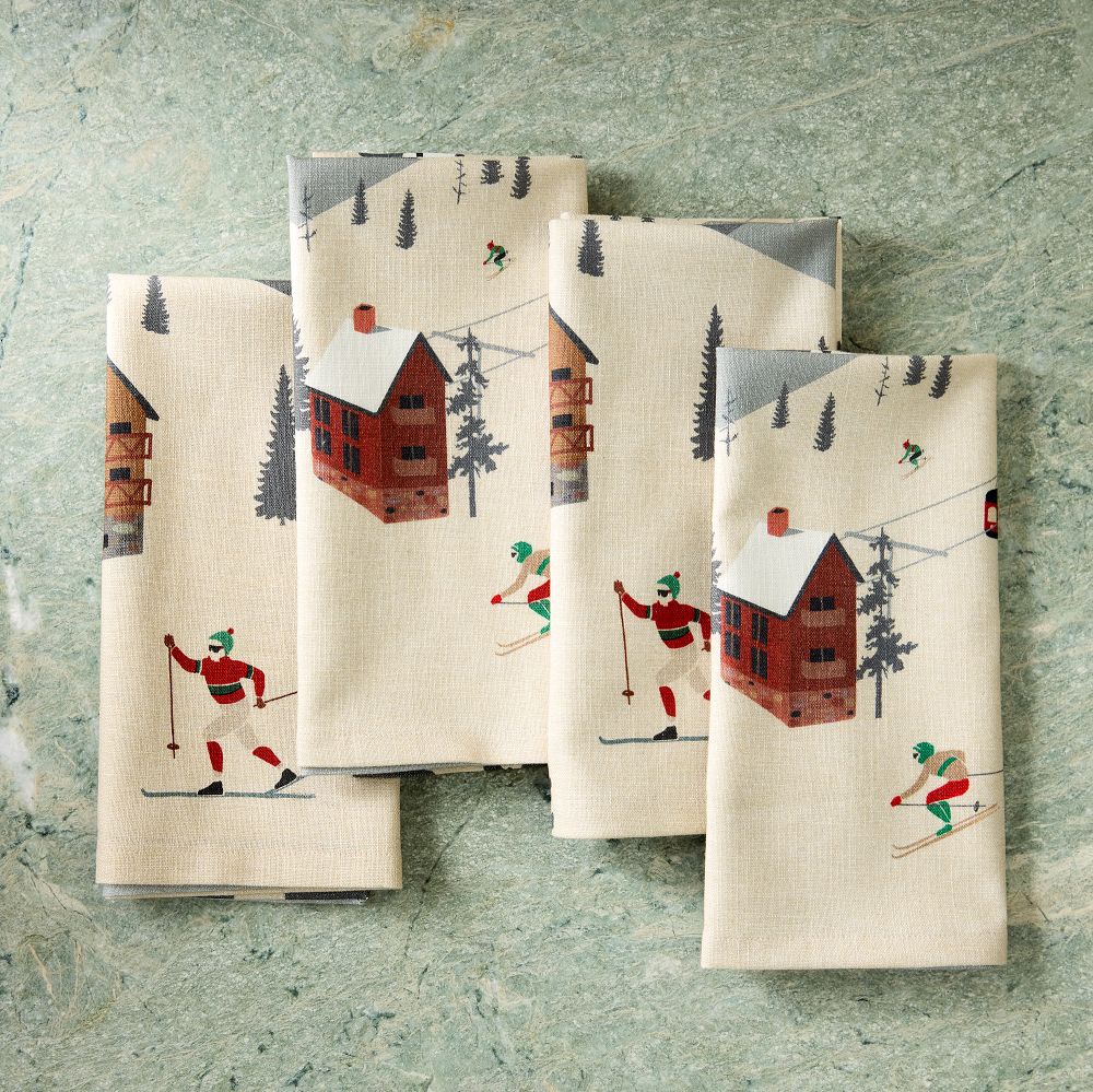St. Jude Retro Skier Printed Napkin (Set of 8)