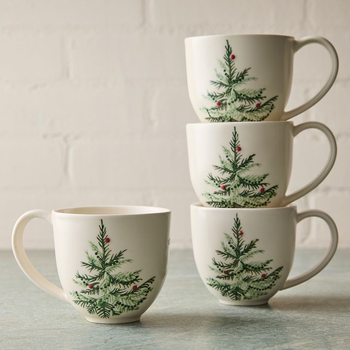 Tannenbaum Holly Stoneware Mug Sets