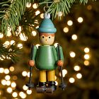 Wood Skier Ornaments