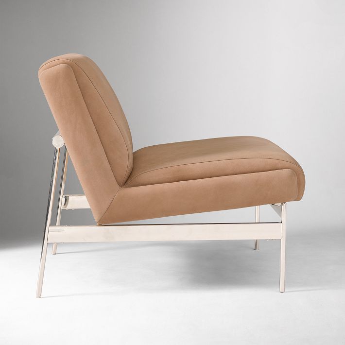 Leather Beige Slipper Chair Laura Hammett Living Milton Luxury