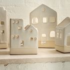 Ceramic Tree &amp; Village Tealight Candleholders