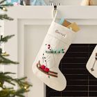 Polar Bear Skier Felt Stocking