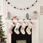 Scandi Embroidered Christmas Tree Stocking