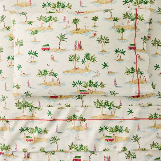 Surfer Santa Pillowcase Set