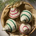 Cotton Mache Stripe Ornaments (Set of 4)
