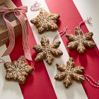 Felt Gingerbread Snowflake Ornaments (Set of 5)