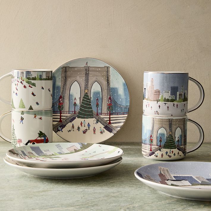 Nicole Cicak Winter Activities Mug Sets | West Elm