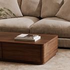 Rina Curved Oak Pedestal Coffee Table (55")