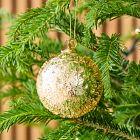 Gold Glitter Beaded Ball Ornament