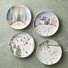 Nicole Cicak Winter Activities Ceramic Salad Plate Sets