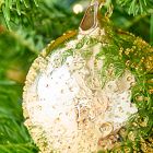 Gold Glitter Beaded Ball Ornament