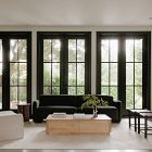 Rina Curved Oak Pedestal Coffee Table (55")