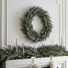 Faux Glitter Cedar Wreath &amp; Garland