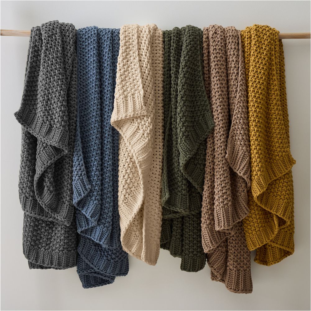 Chunky Knit Cotton Throw