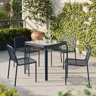 Seville Outdoor Bistro Table (30&quot;) &amp; Stacking Dining Chairs Set