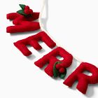 Felt Merry Christmas Garland w/ Holly Leaves