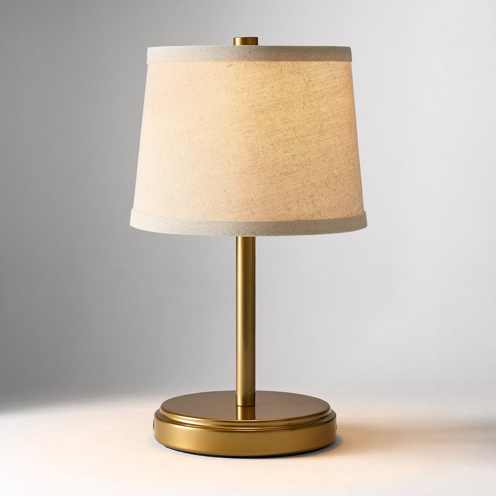 Mini LED Cordless Table Lamp (10") - Antique Brass, Set Of 2