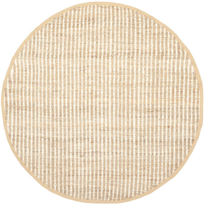 Washed Stripes Jute Rug | Round 5 feet