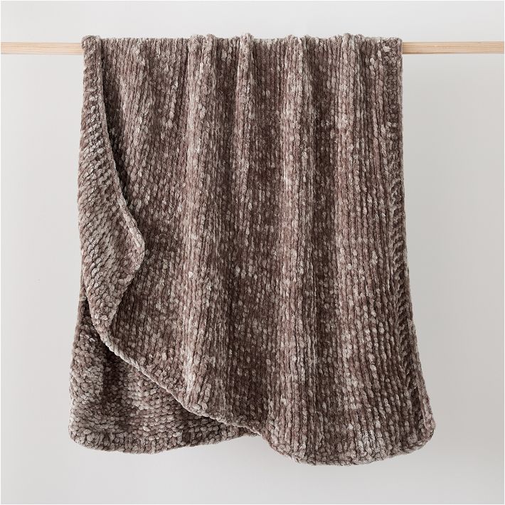 Chunky Luxury Chenille Throw - Taupe