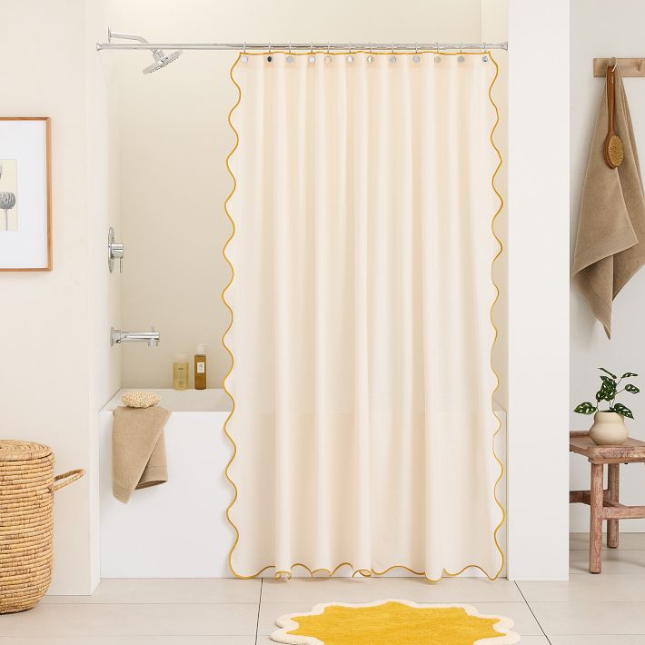 Ripple Shower Curtain - 72X74, Dark Horseradish