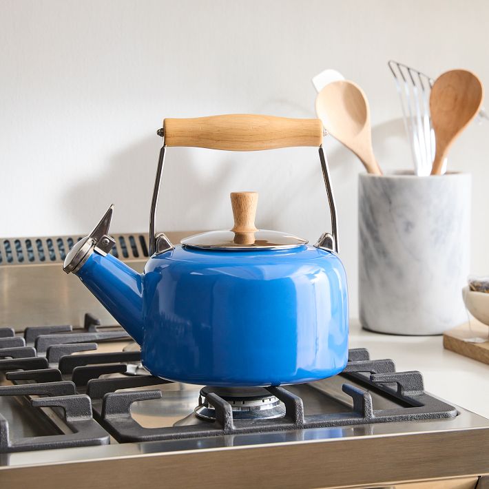 Chantal Sven Whistling Tea Kettle - 1.4 Quart Enamel On Steel Kettle With Natural Wood Handle, Black Scandinavian Design - View #9