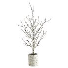 Faux Potted Flocked Twig Tree w/ Planter