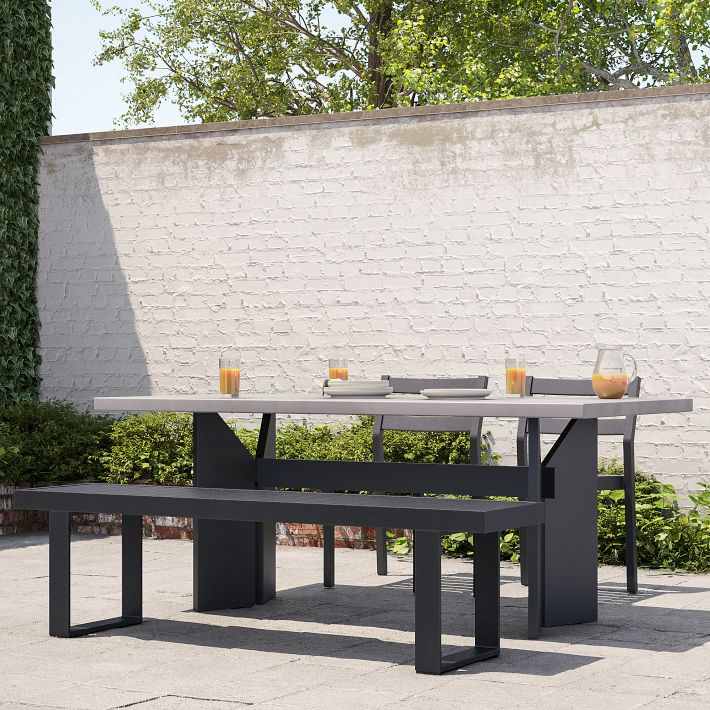 Rockport Outdoor Concrete Aluminum Dining Table (72