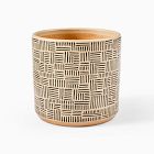 Ultralight Dreams Thema Hand-Painted Striped Mid-Century Planter